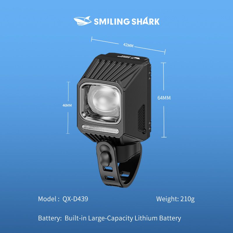 SMILING SHARK EVO1700 Sykkellykt USB-C Oppladbar Vanntett Flermodus LED Sykkellys