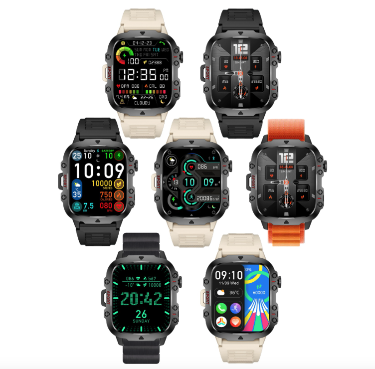 QX11 Smartklokke for menn IP68 5ATM Utendørs Sports Treningssporer Helsemonitor 1.96 tommer BT-samtale Smartklokke