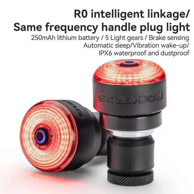 ROCKBROS R0 Styresluttplugg Sykkellys Type-C MTB Landeveissykling Baklykt
