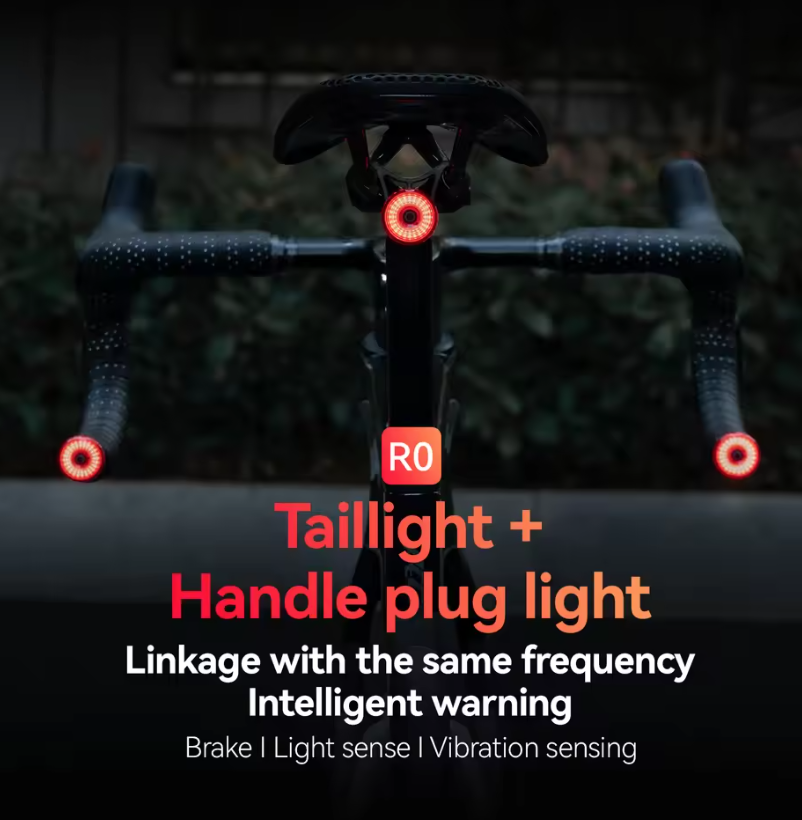 ROCKBROS R0 Styresluttplugg Sykkellys Type-C MTB Landeveissykling Baklykt