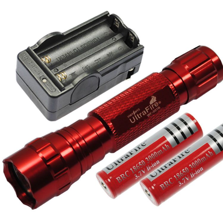 Multi Farge Velg LED lommelykt 1300 LUMENS 5 Modus Ultrafire 501B robust aluminium for friluftsliv camping