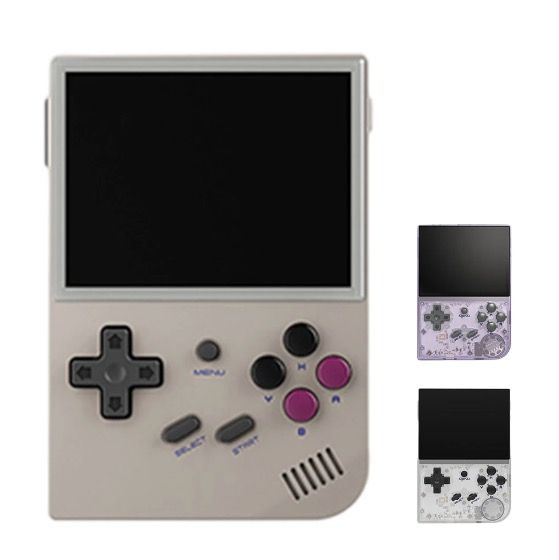 ANBERNIC RG35XX Retro håndholdt spillkonsoll med levende IPS-skjerm, PSP-støtte for nostalgisk spilling i grått