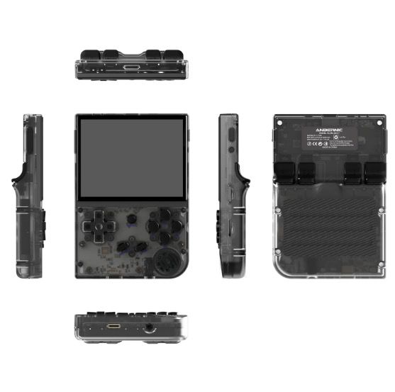 ANBERNIC RG35XX Retro håndholdt spillkonsoll med levende IPS-skjerm, PSP-støtte for nostalgisk spilling i grått