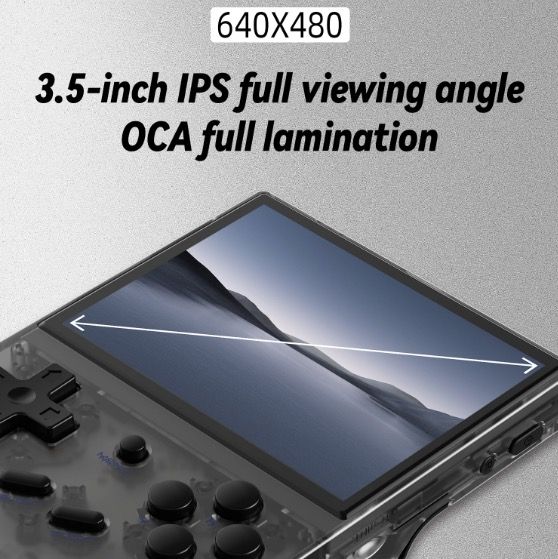 ANBERNIC RG35XX Retro håndholdt spillkonsoll med levende IPS-skjerm, PSP-støtte for nostalgisk spilling i grått