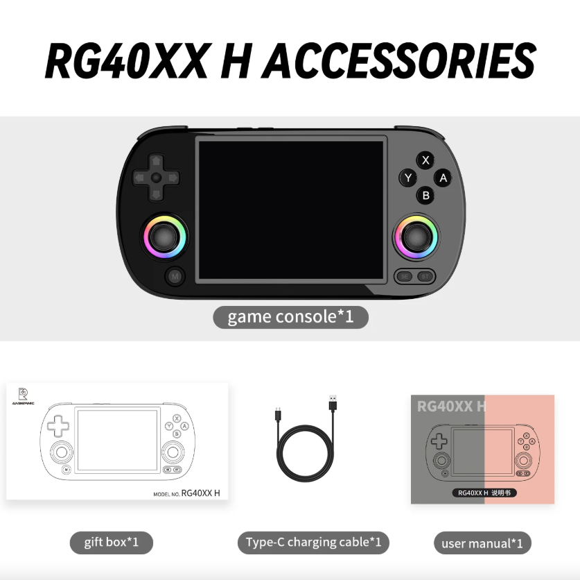 ANBERNIC RG40XX H Håndholdt spillkonsoll Linux 64-bit system 4.0 tommer IPS 3200mAh Retro videospillkonsoll