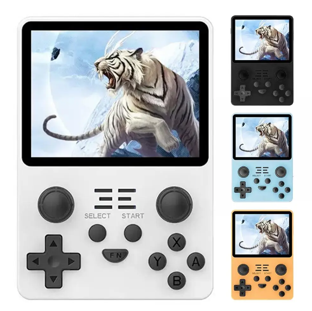 POWKIDDY RGB20S Håndholdt spillkonsoll for retrospilling med RK3326 3,5 tommers skjerm og spillemulatorer for N64 og PS1