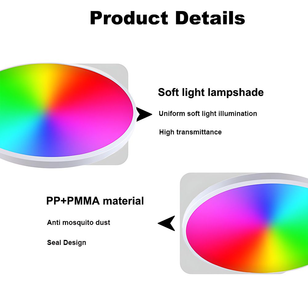 Tuya Zigbee Smart taklampe 24W RGBCW dynamisk belysning for hjemmet kompatibel med Alexa energieffektiv