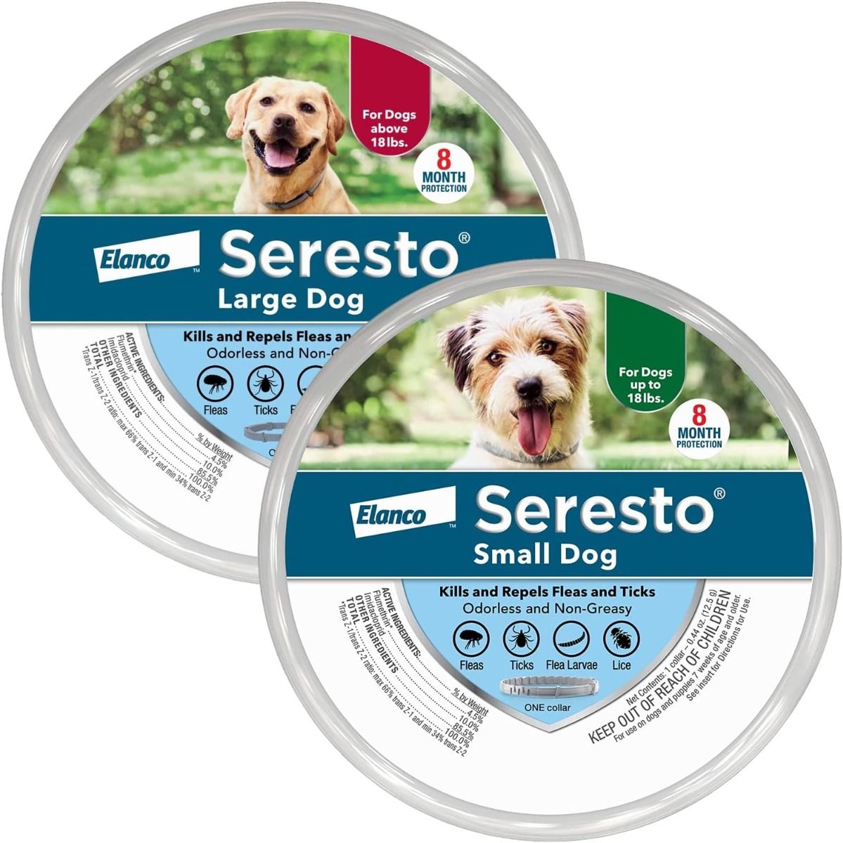 Seresto hund: Dreper lopper og flått i 8 måneder! Veterinæranbefalt halsbånd for store hunder.