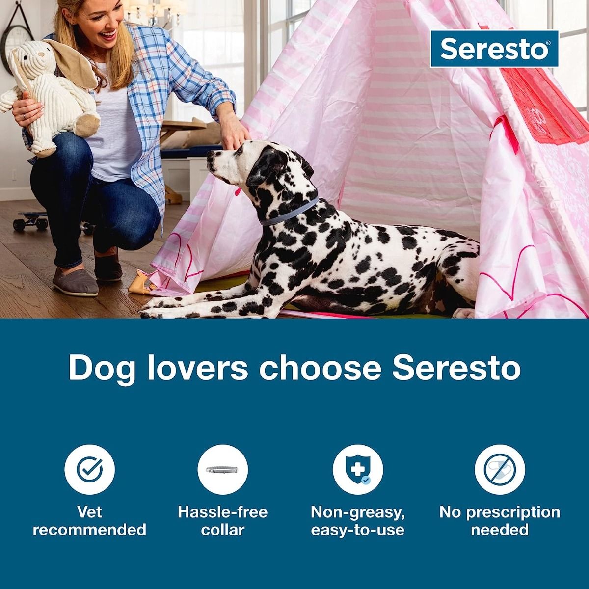 Seresto hund: Dreper lopper og flått i 8 måneder! Veterinæranbefalt halsbånd for store hunder.