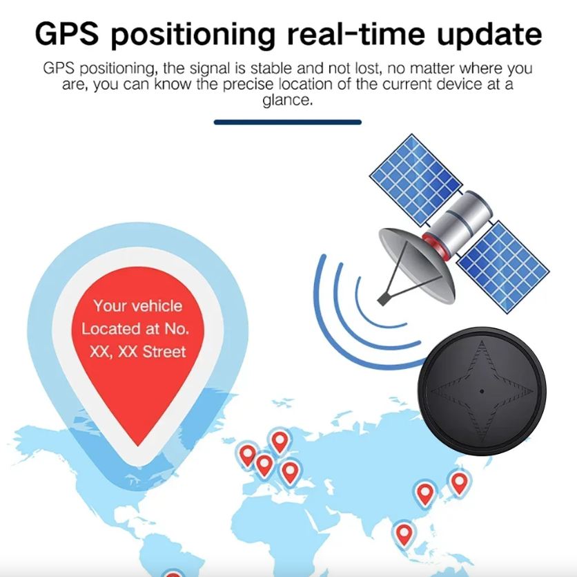 Mini GPS-sporer med sterk magnetfeste for bil, motorsykkel, lastebil, lokalisering i sanntid, anti-tap GPS-sporer