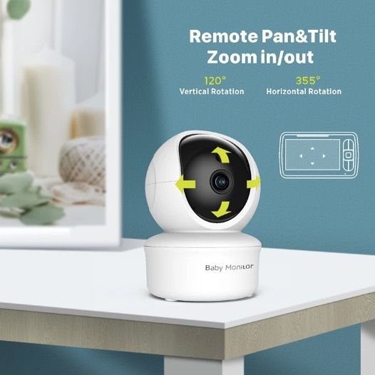 5-tommers babymonitor SM650 med HD 720P video, langvarig batteri, toveis lyd og bærbar spedbarnsovervåking