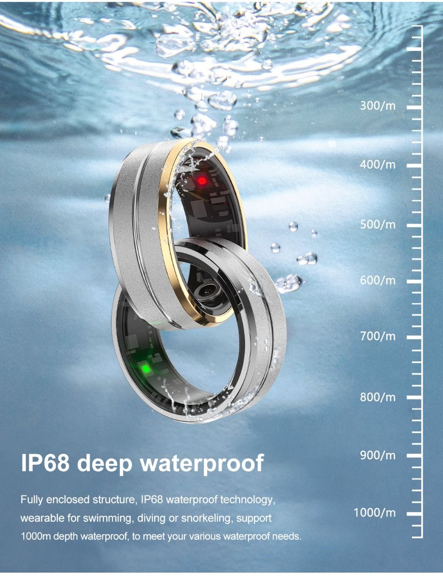 Multifunksjonell Smart Ring Bærbar Teknologi med Puls- og Søvnkvalitetssporing Stilig Tilbehør