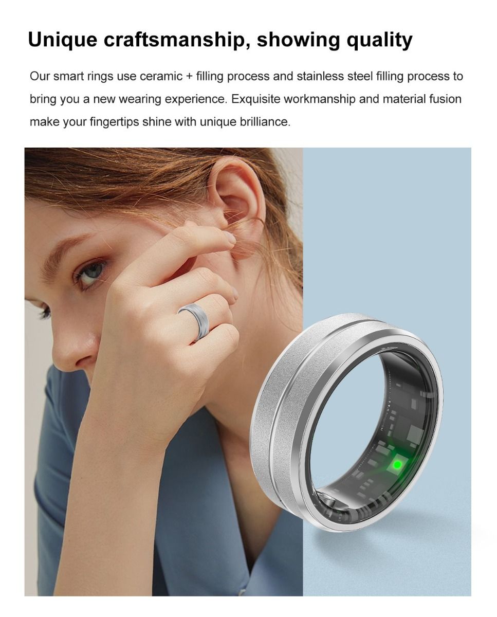 Multifunksjonell Smart Ring Bærbar Teknologi med Puls- og Søvnkvalitetssporing Stilig Tilbehør