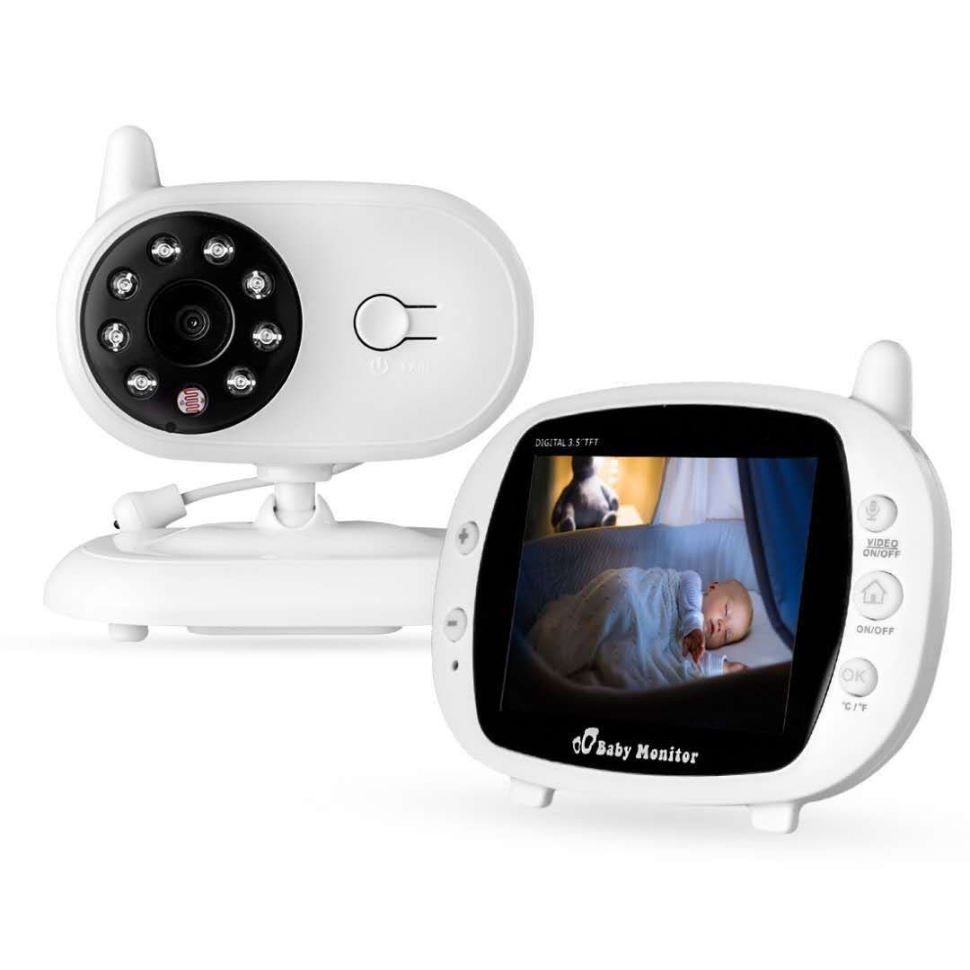SP850 Trådløs video babyovervåker 3,5 tommer LCD natt-syn 2-veis lyd sikker tilkobling for barnesikkerhet