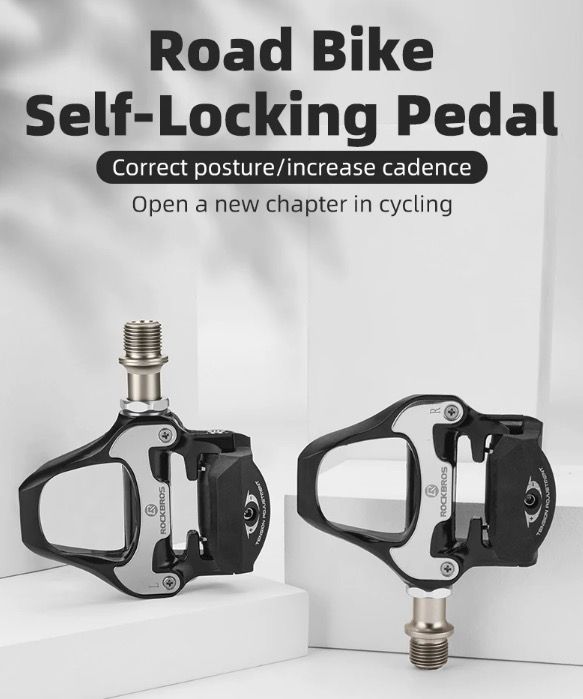 ROCKBROS SPD-SL landeveissykkelpedaler ultralette aluminium selvlåsende sykkelpedaler for forbedret stabilitet