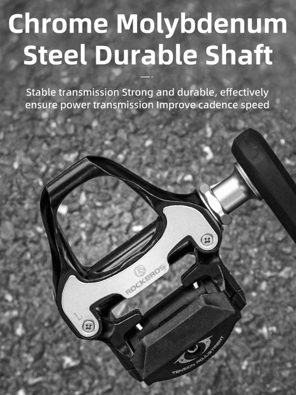 ROCKBROS SPD-SL landeveissykkelpedaler ultralette aluminium selvlåsende sykkelpedaler for forbedret stabilitet