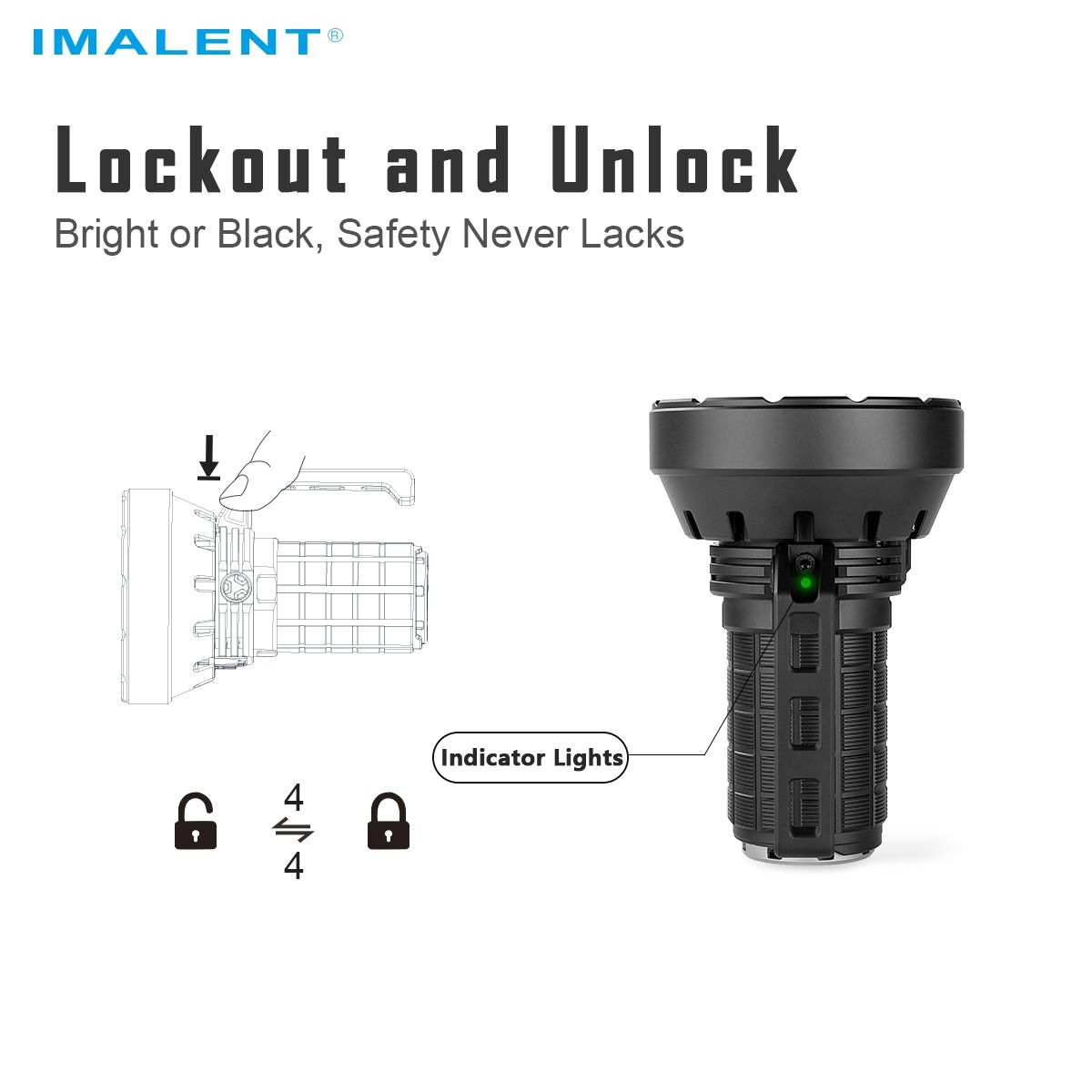 IMALENT SR16 55000 Lumen langstrålende lommelykt 1715 meter LED-lommelykt