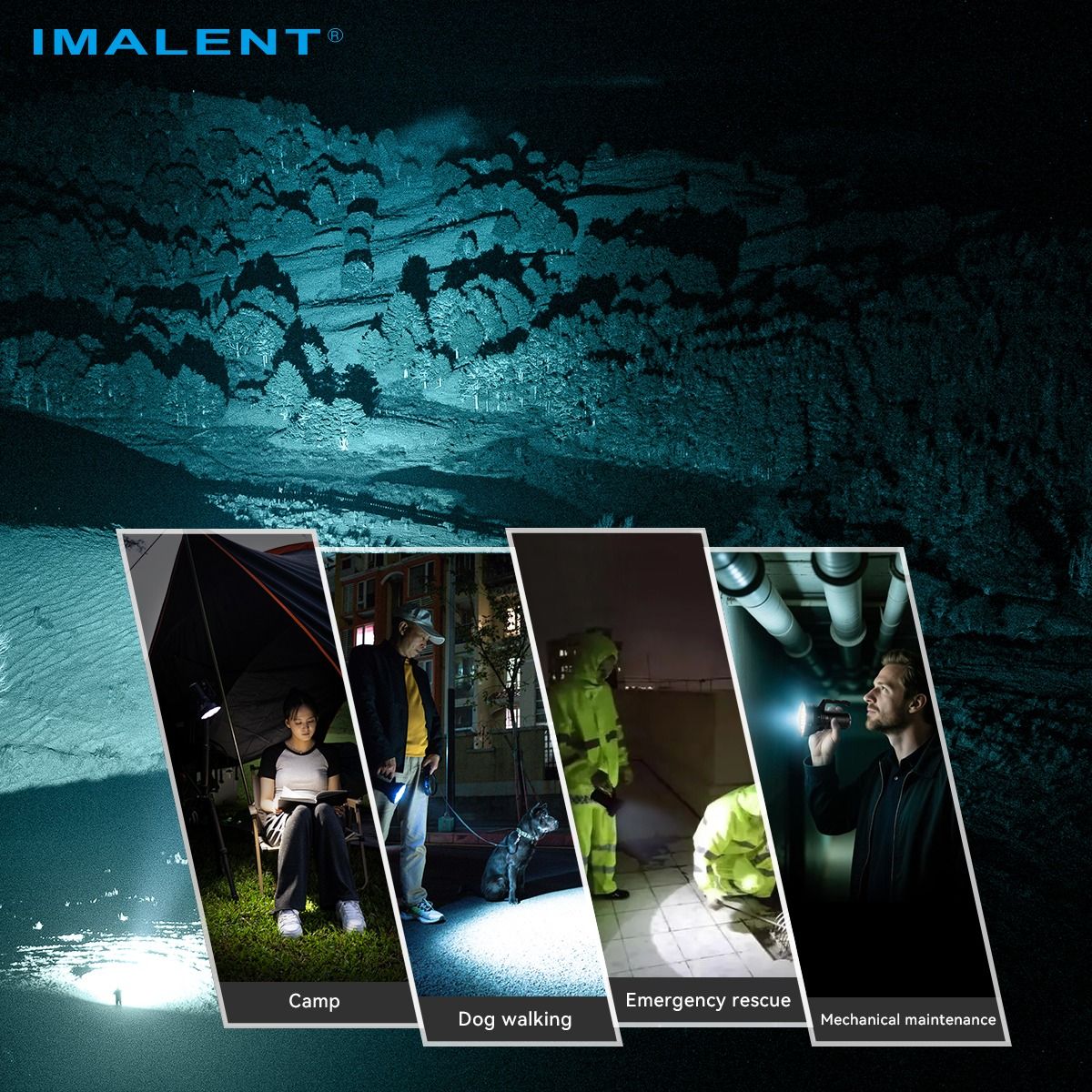 IMALENT SR16 55000 Lumen langstrålende lommelykt 1715 meter LED-lommelykt