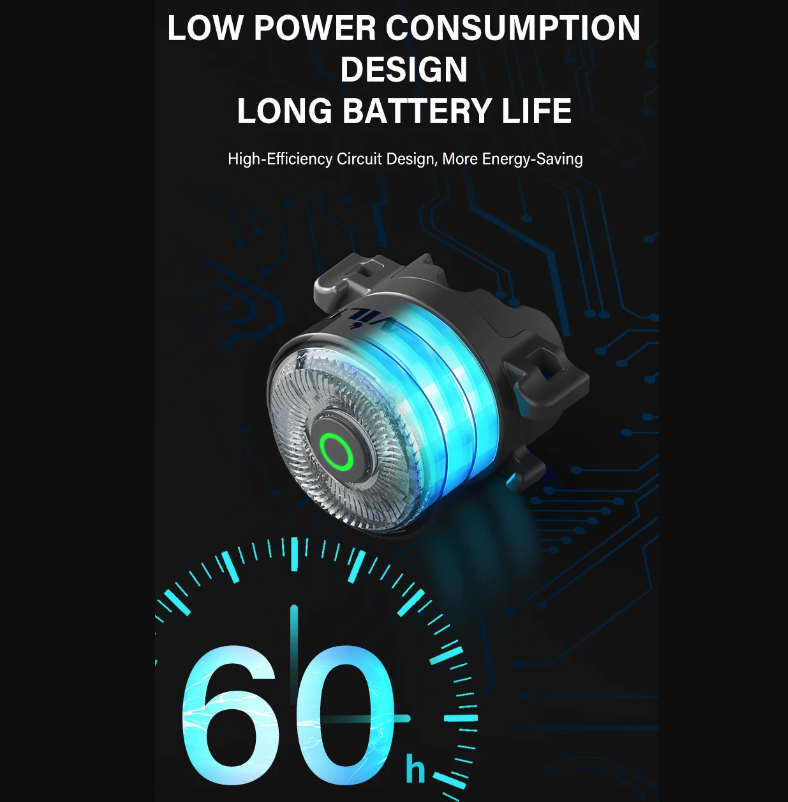 TOWILD TL03Pro LED-sykkelbaklys med smart bremsesensor, syvfarget blink, slitesterkt sykkeltilbehør