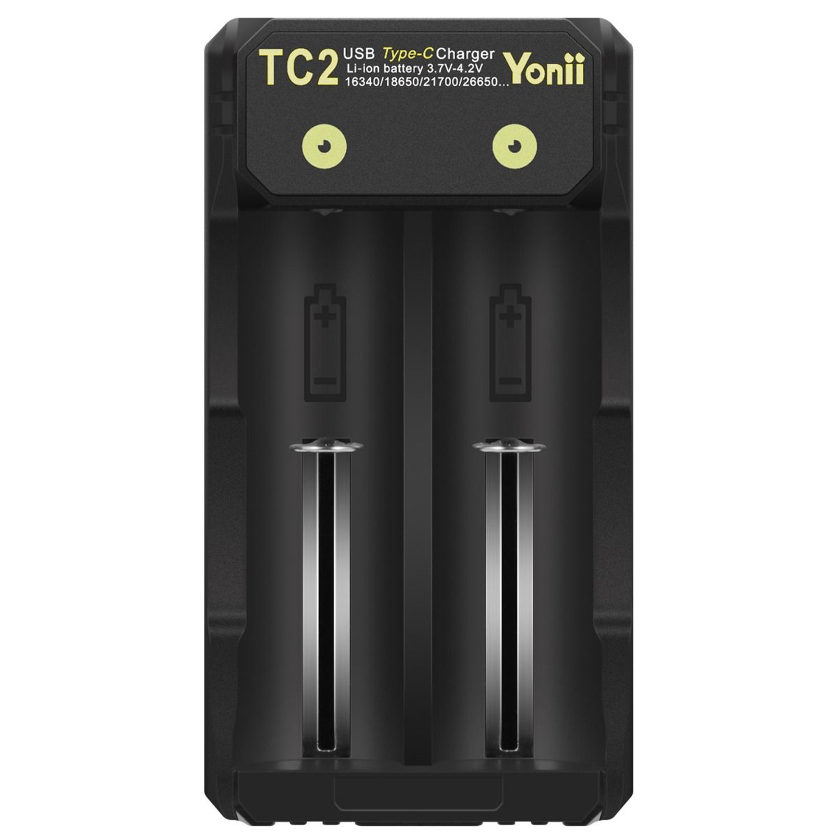 TC2 USB Type-C-lader hurtiglading 4.2V for 18650 21700 Li-ion-batterier doble porter for utendørsutstyr