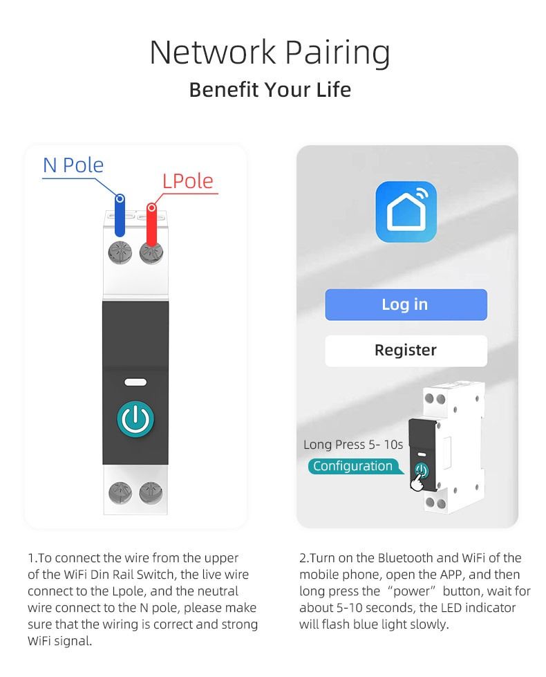 TUYA WIFI Smart Circuit Breaker for Smart Home – trådløs fjernkontrollbryter via APP TONGOU