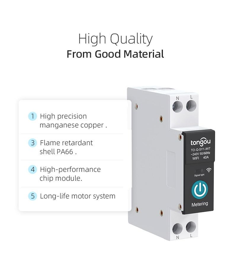 TUYA WIFI Smart Circuit Breaker for Smart Home – trådløs fjernkontrollbryter via APP TONGOU