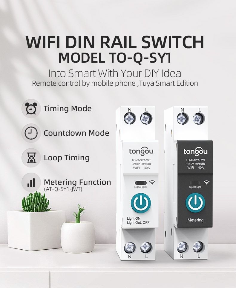 TUYA WIFI Smart Circuit Breaker for Smart Home – trådløs fjernkontrollbryter via APP TONGOU