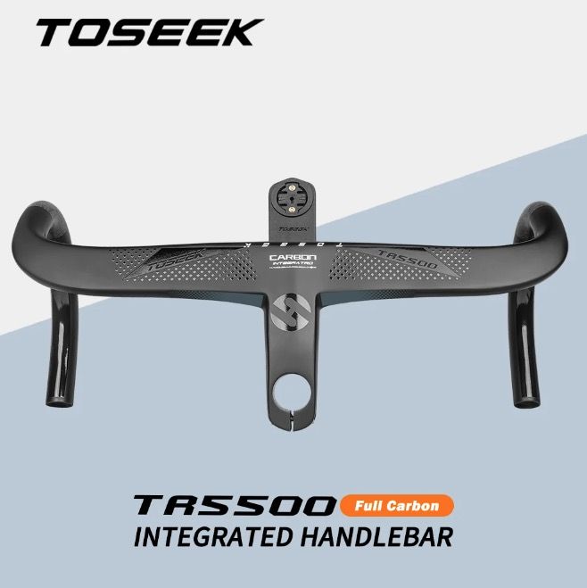 TOSEEK TR5500 landeveissykkelstyre lettvekt full karbonfiberstamme aerodynamisk design matt sort finish