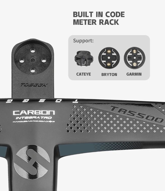 TOSEEK TR5500 landeveissykkelstyre lettvekt full karbonfiberstamme aerodynamisk design matt sort finish