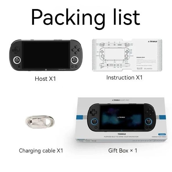 Trimui Smart Pro Vintage håndholdt spillkonsoll 4,96 tommer HD IPS-skjerm bærbar spilling langvarig batteri