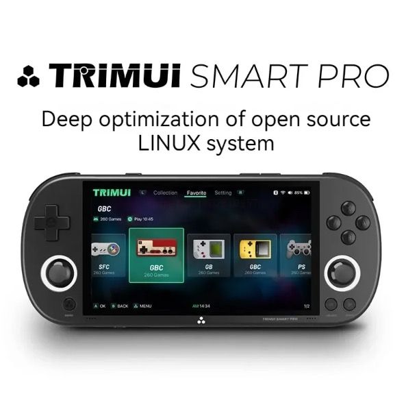 Trimui Smart Pro Vintage håndholdt spillkonsoll 4,96 tommer HD IPS-skjerm bærbar spilling langvarig batteri