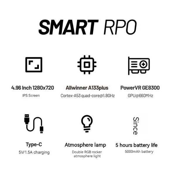 Trimui Smart Pro Vintage håndholdt spillkonsoll 4,96 tommer HD IPS-skjerm bærbar spilling langvarig batteri