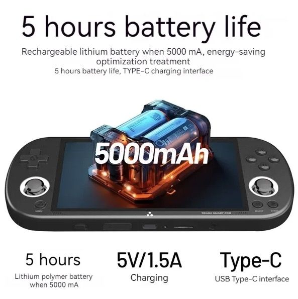 Trimui Smart Pro Vintage håndholdt spillkonsoll 4,96 tommer HD IPS-skjerm bærbar spilling langvarig batteri