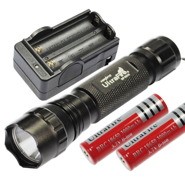 Multi Farge Velg LED lommelykt 1300 LUMENS 5 Modus Ultrafire 501B robust aluminium for friluftsliv camping