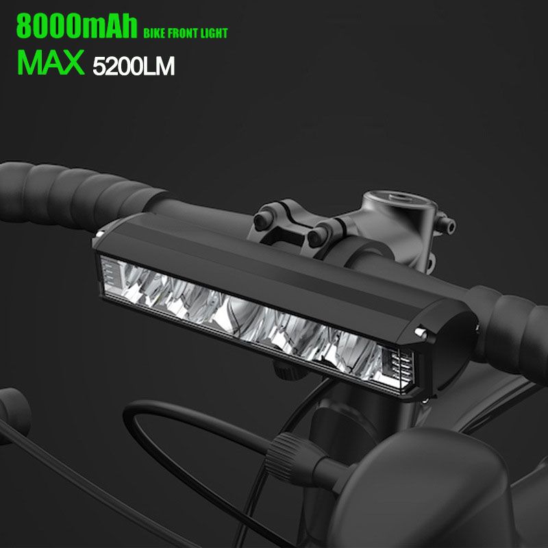 Frontlys for sykkel LED 5200 lumen USB-lading vanntett lommelykt slitesterk MTB-sykkelsikkerhetsutstyr