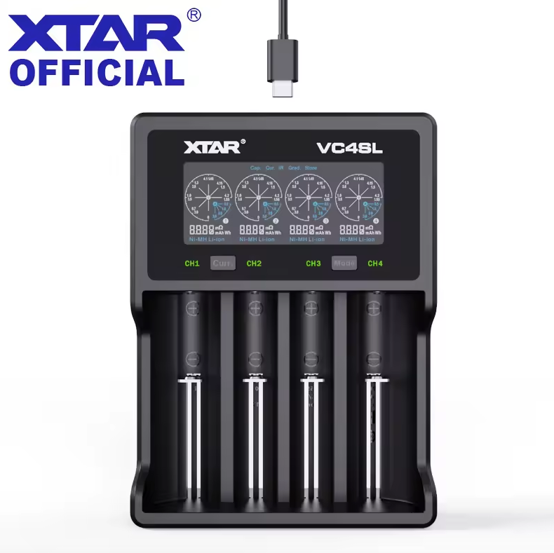 XTAR VC4SL 18650 21700 Batterilader USB-C Hurtiglading Miljøvennlig Allsidig Lader for Teknologitilbehør
