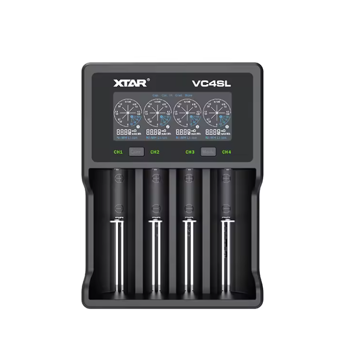 XTAR VC4SL USB C lader for 18650 21700 med QC3.0 hurtiglading og allsidig batterilader inkludert AA AAA