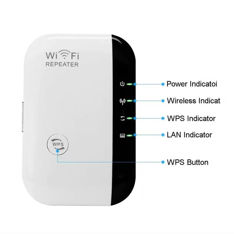 WiFi-repeater trådløs signalforsterker nettverksutvider hjemmeruter gjennom veggen soverom mottar bevegelse