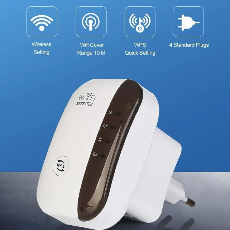 WiFi-repeater trådløs signalforsterker nettverksutvider hjemmeruter gjennom veggen soverom mottar bevegelse