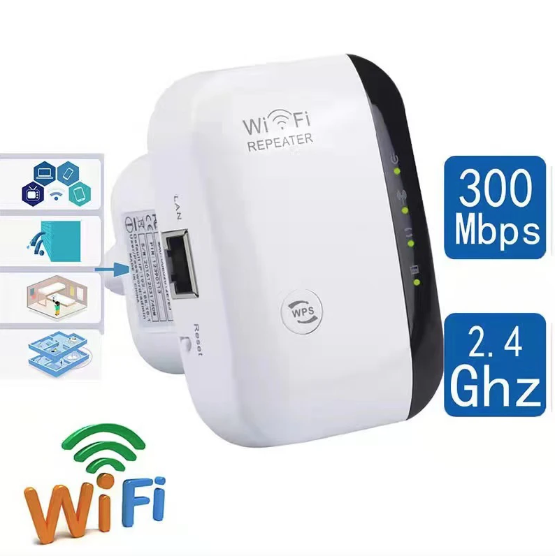 WiFi-repeater trådløs signalforsterker nettverksutvider hjemmeruter gjennom veggen soverom mottar bevegelse