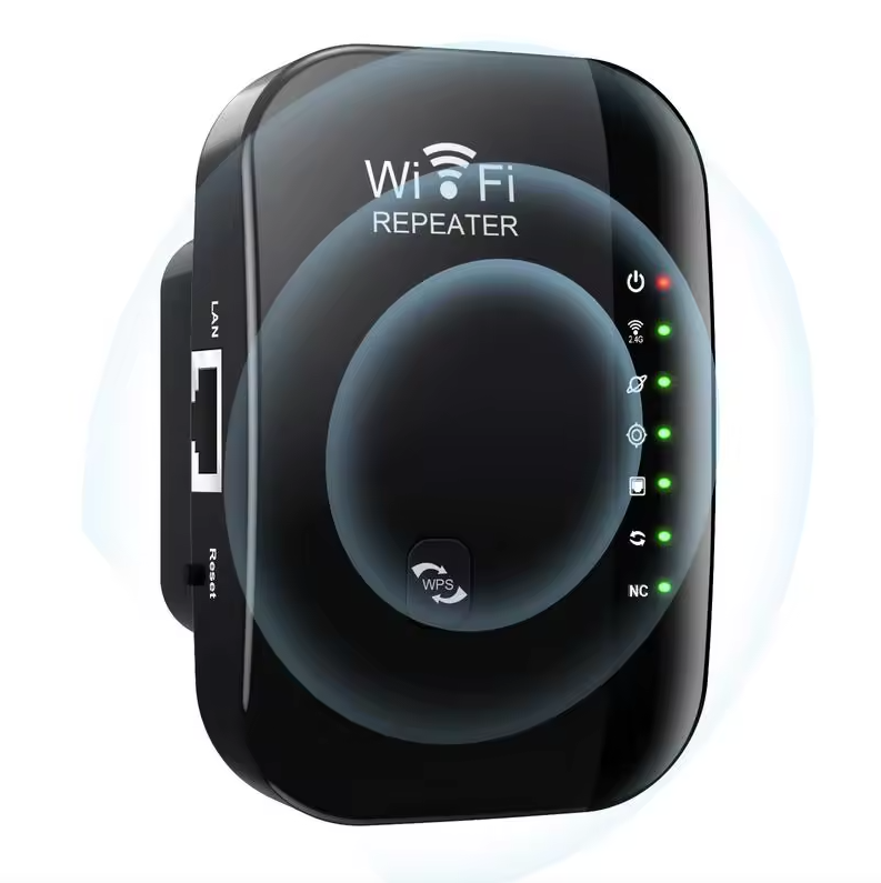 WiFi Repeater 300Mbps Nettverksforsterker 2.4G for Sømløs Streaming, Enkel Installasjon Hjemmeruter WiFi Dekning