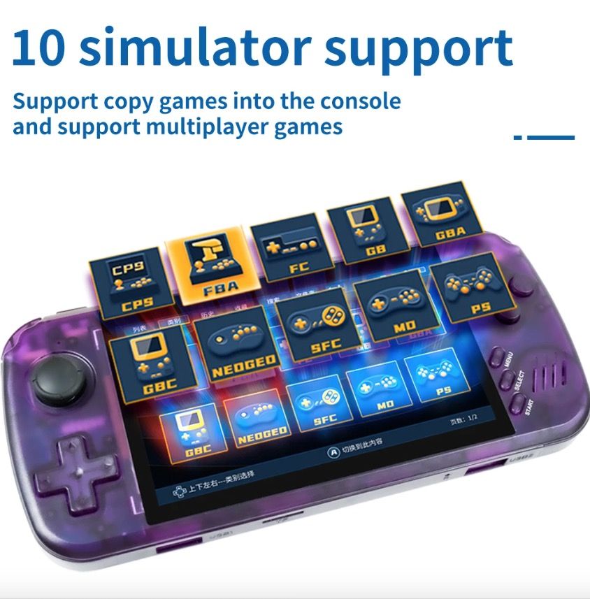 POWKIDDY X39pro Håndholdt videospillkonsoll 4,3 tommer IPS retrospilling med PS1-støtte og HD-utgang