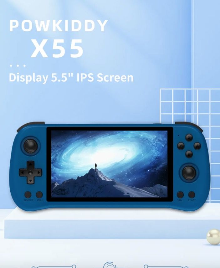 POWKIDDY X55 Håndholdt spillkonsoll Retrogaming 5,5 tommers skjerm IPS-display RK3566-prosessor Spilling på farten