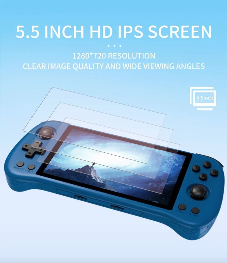 POWKIDDY X55 Håndholdt spillkonsoll Retrogaming 5,5 tommers skjerm IPS-display RK3566-prosessor Spilling på farten