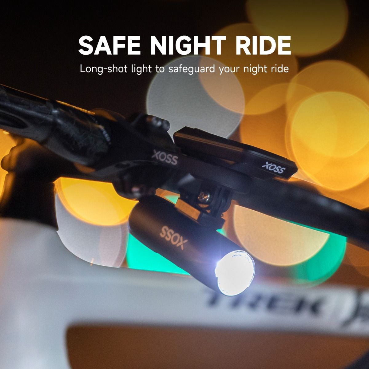 XOSS sykkellykt frontlys 800Lm vanntett USB-oppladbar MTB frontlampe utendørs sykkeltilbehør