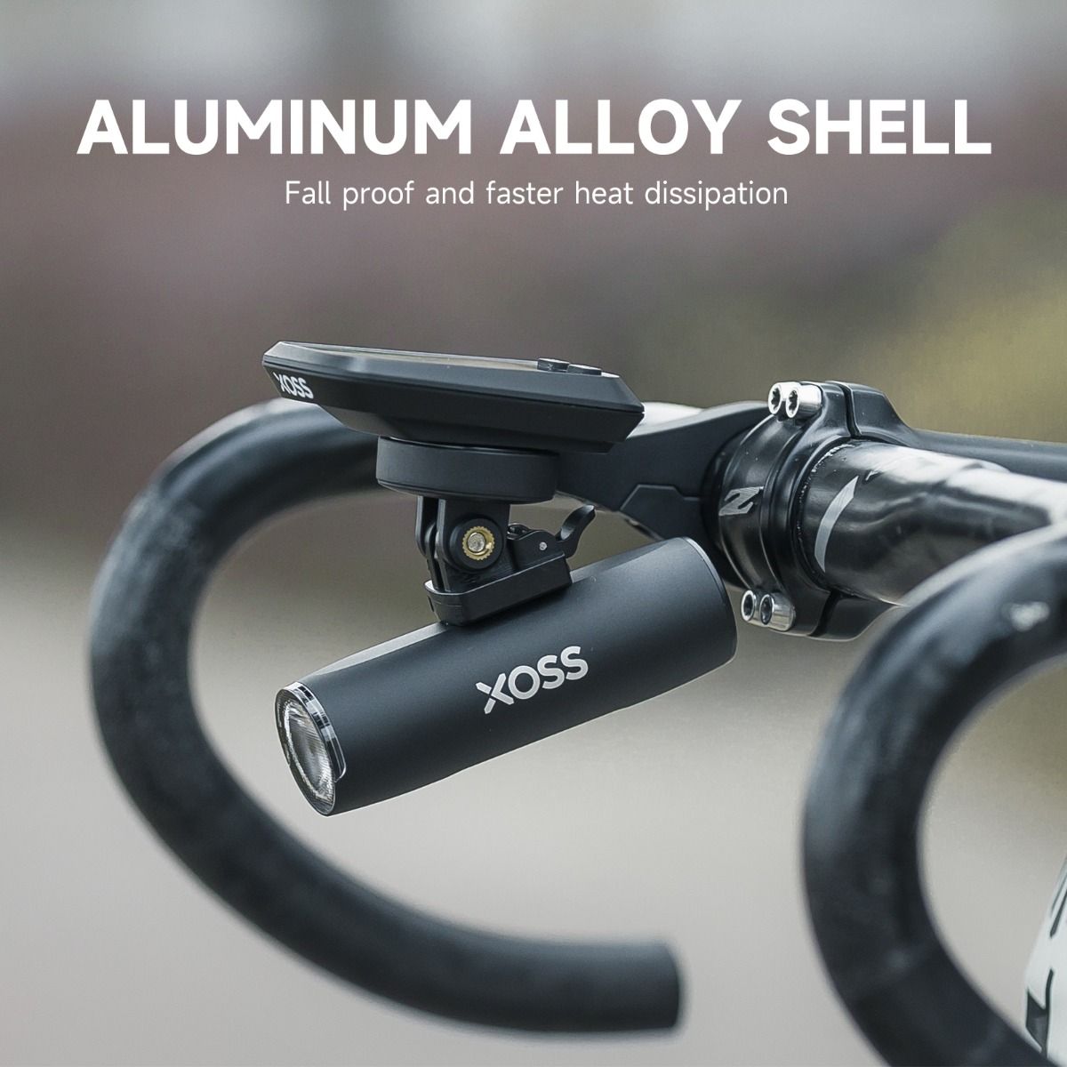 XOSS sykkellykt frontlys 800Lm vanntett USB-oppladbar MTB frontlampe utendørs sykkeltilbehør