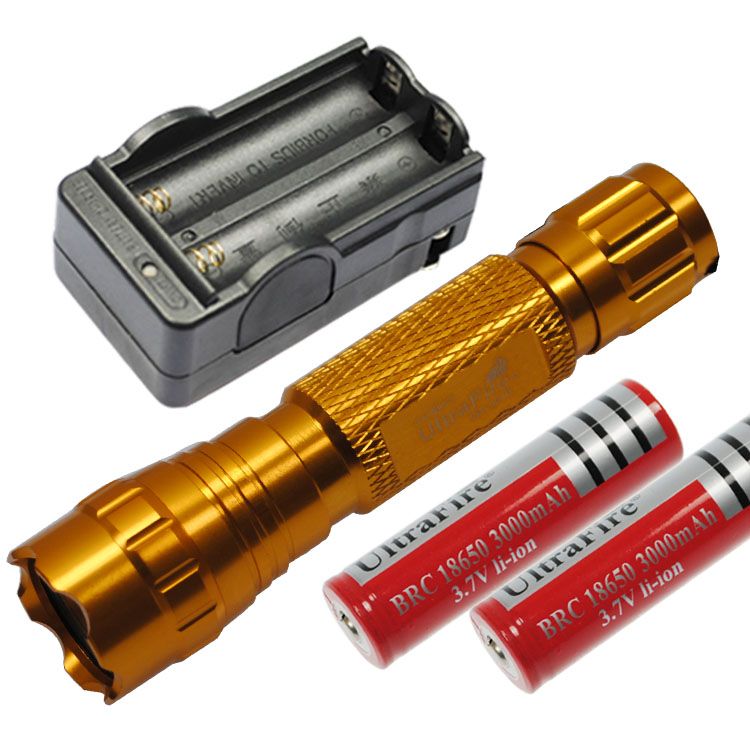 Multi Farge Velg LED lommelykt 1300 LUMENS 5 Modus Ultrafire 501B robust aluminium for friluftsliv camping