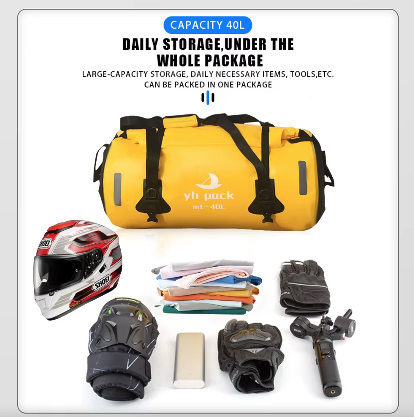 Motorsykkelveske Vanntett MTB Sykkel Trunkbag Bakre Reise Bagasjebærer Bærbar Setepose Sykkeltilbehør 40L/80L