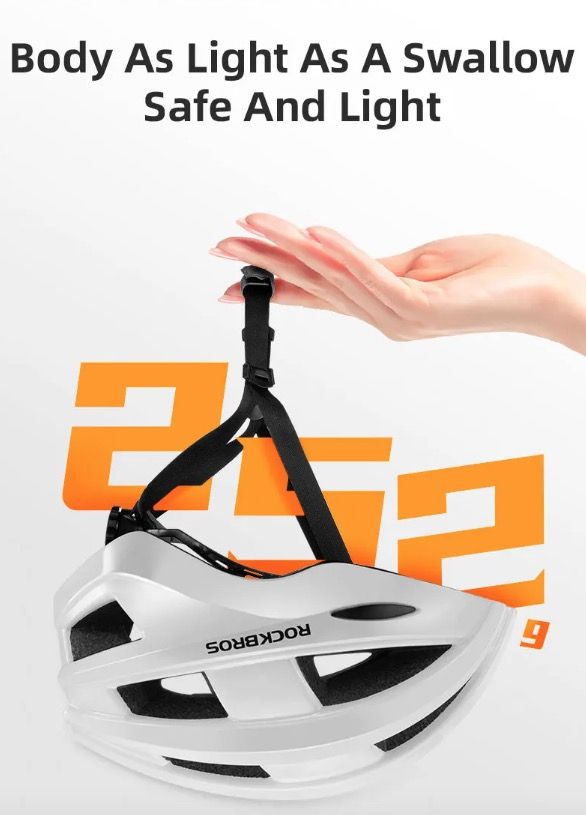 ROCKBROS Sykkelhjelm LED-baklys Ultralett design Oppladbart sykkelsikkerhetsutstyr for landevei og MTB