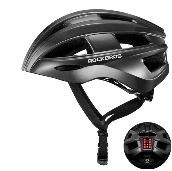 ROCKBROS Sykkelhjelm LED-baklys Ultralett design Oppladbart sykkelsikkerhetsutstyr for landevei og MTB